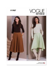 1987 v1987 Vogue Easy Flare Pocket Skirts, Culottes Pattern 18-26 New